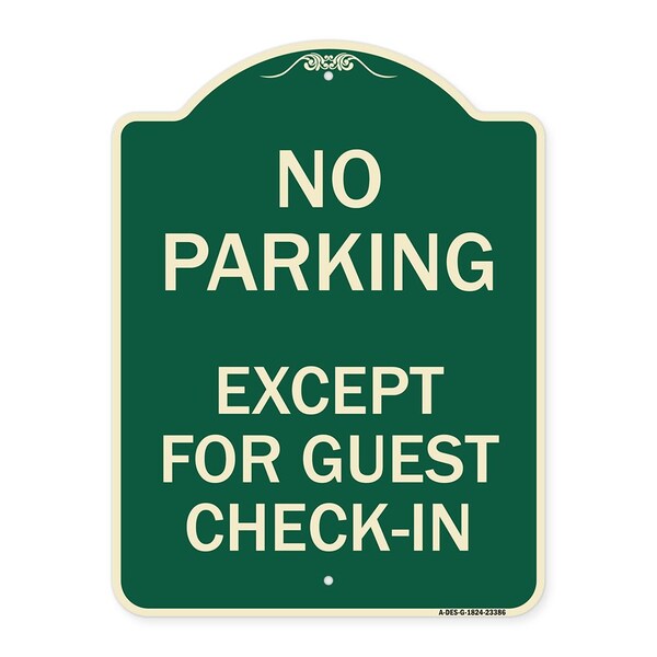 Signmission Parking Reserved for Guests Only Heavy-Gauge Aluminum Architectural Sign, 24" x 18", G-1824-23386 A-DES-G-1824-23386 - main